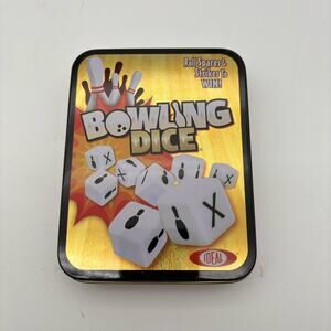 Ideal Bowling Dice Game 10 Dice & Score Pad Tin Container 2013 Complete. VG Cond